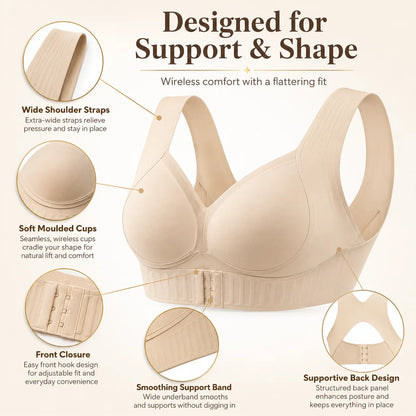✨ Premium Wireless Posture Corrector Bra | Front-Closure Shaping Bralette 🕊️
