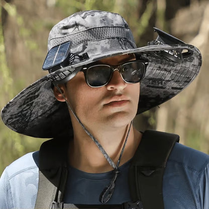 2026 New 3-Solar-Fan Cooling Hat — UPF50+ Sun Protection, Triple-Power Rechargeable, & Water-Resistant