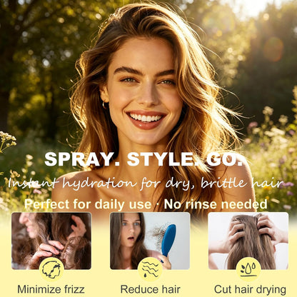 Hair Oil Spray, with Jojoba & Shea Butter, Clear Conditioning Oil for Dry & Curly Hair, Detangling, Styling, Moisturizing for Women & Men