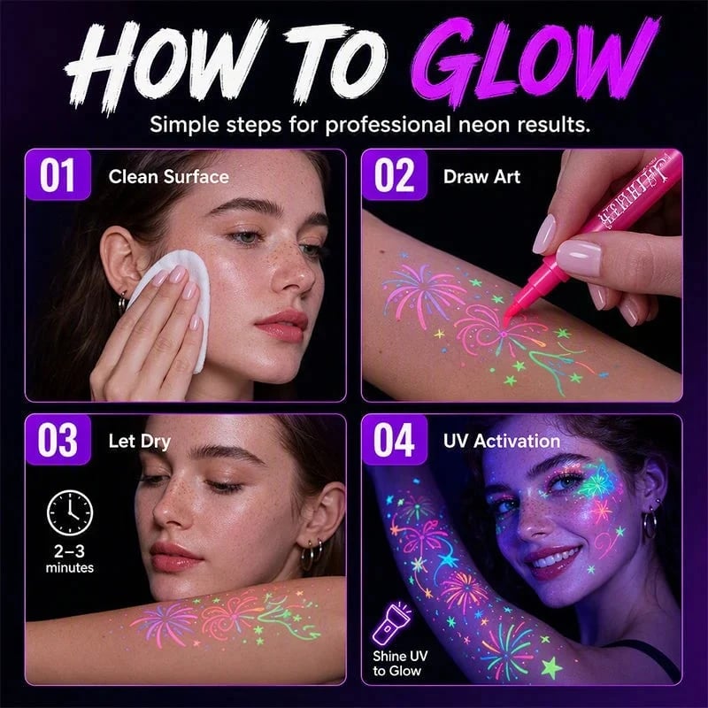 Zavrlygoods™ Glow Party Tattoo Pens