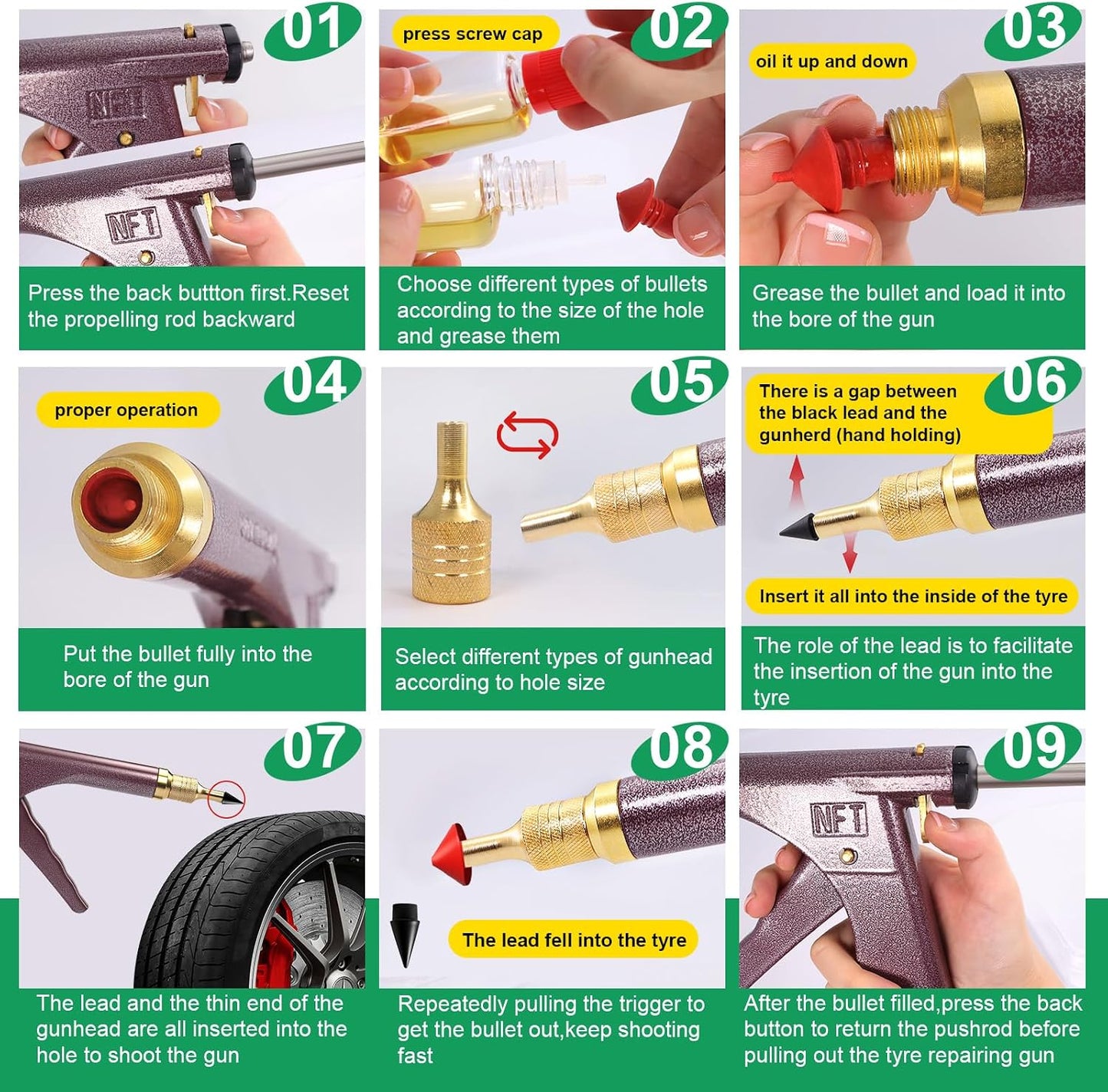 🔥Last Day 50% OFF🔥37 Pcs Mushroom Tire Plug Kit,Tire Plug Gun with 16 Plugs for Tubeless Tyre Punctures and Flats on Motorcycle,ATV,Trucks & Tractors,Fix a Flat Roadside Rapid Repair Set