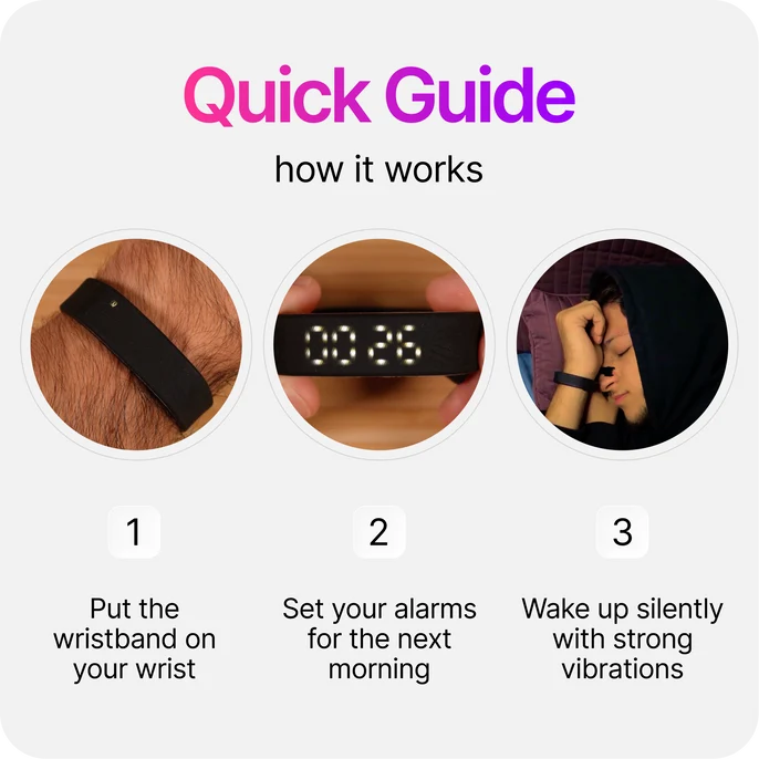 🔥 Limited-Time 49% OFF ⌚⏰Silent Vibration Alarm Watch, Wearable Wake-Up for Deep Sleepers