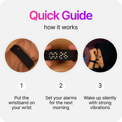 🔥 Limited-Time 49% OFF ⌚⏰Silent Vibration Alarm Watch, Wearable Wake-Up for Deep Sleepers
