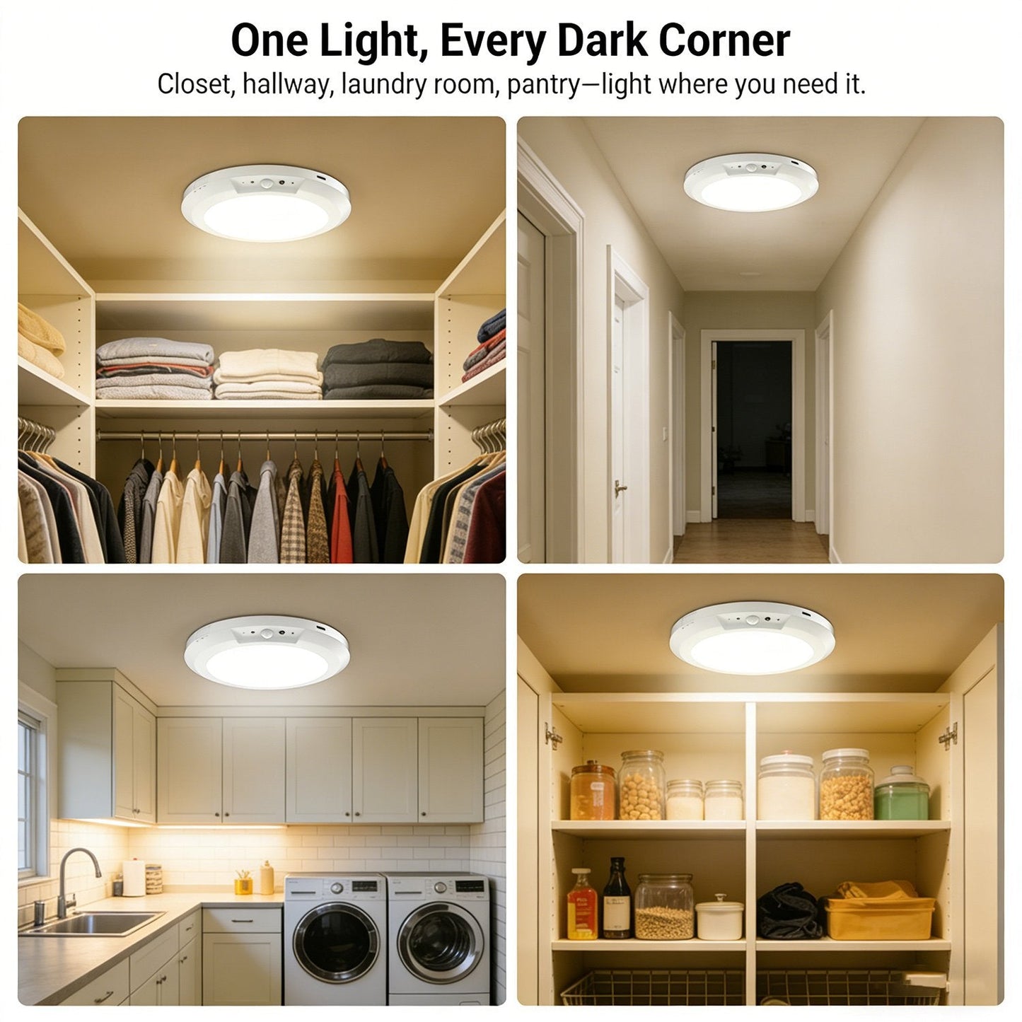 💡 3-Mode Motion Sensor Ceiling Light – Rechargeable, Magnetic, Wireless