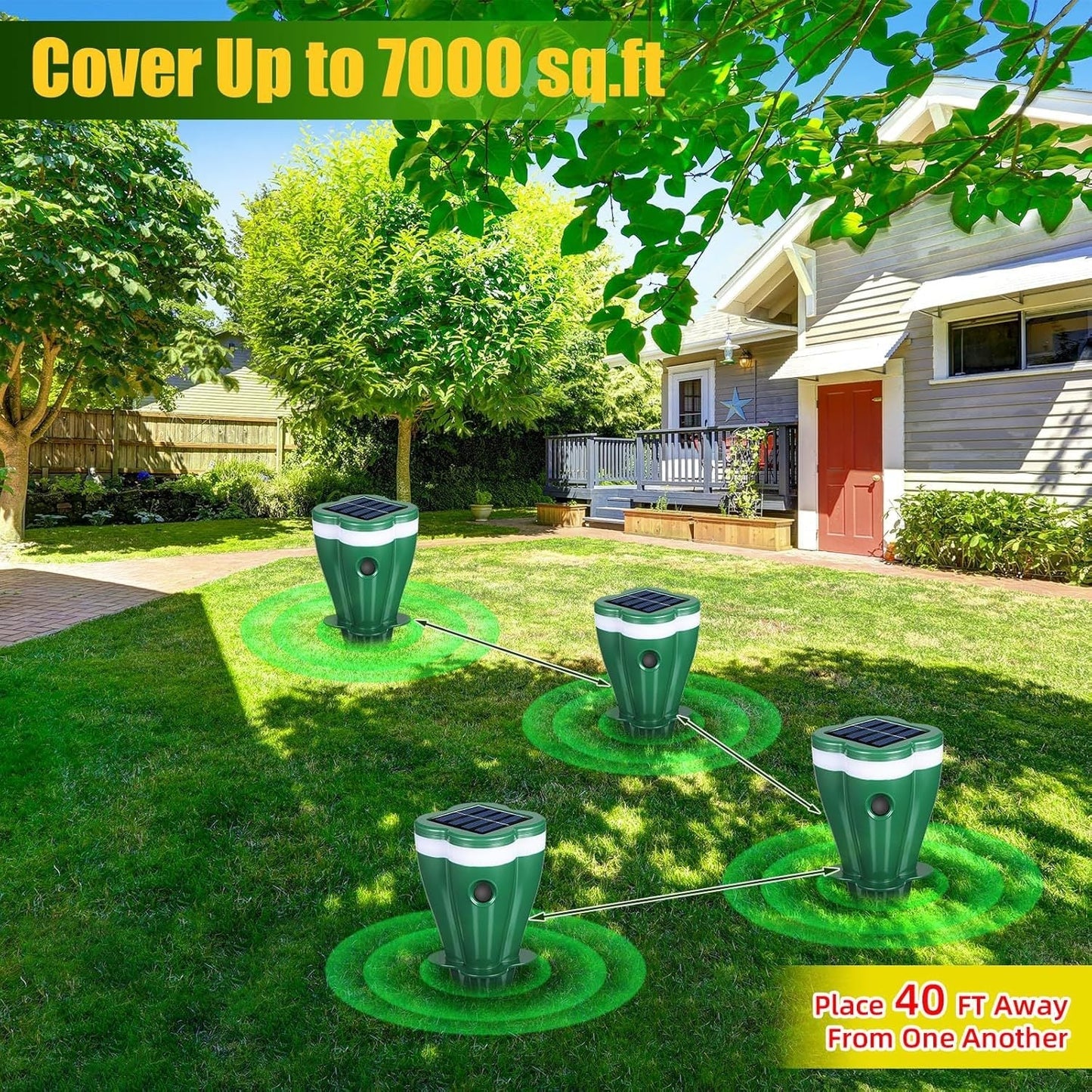 Solar Ultrasonic Outdoor Animal Repellent