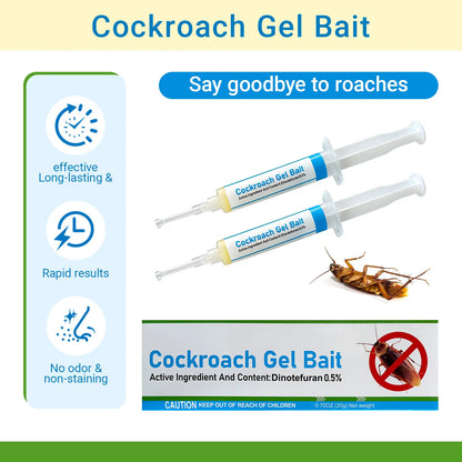 2-Pack Cockroach Gel Bait Syringes for Indoor Control