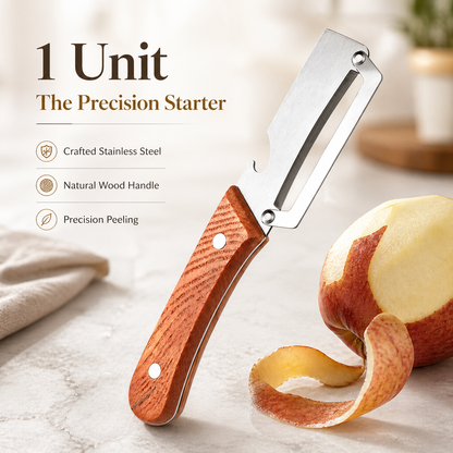 VeroChef™ 3-in-1 Master Peeler | Precision Steel & Natural Wood