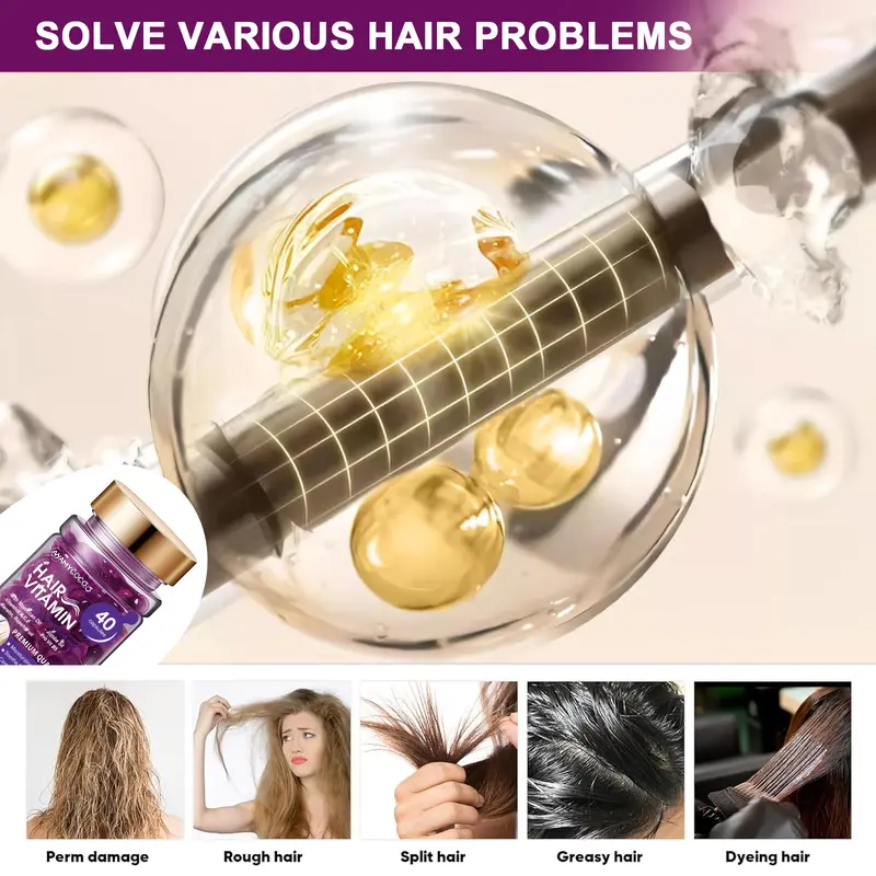 Hair Vitamin Capsules Infused with Violet Vitamins & Argan Oil for Color-Treated 💇‍♀️