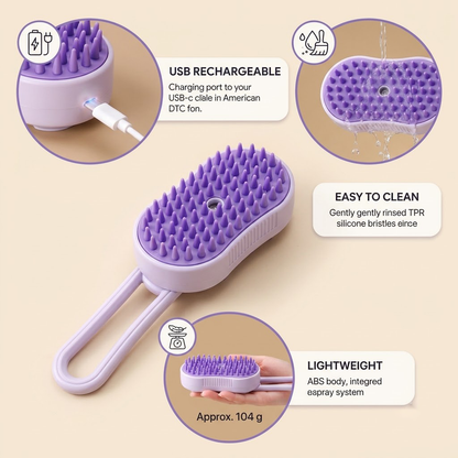 3-in-1 Spray Bath Brush for Cats & Dogs – Groom