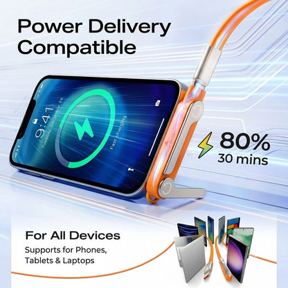 Fast-Charging Cable with Detatchable Stand | USB-C & Lightning