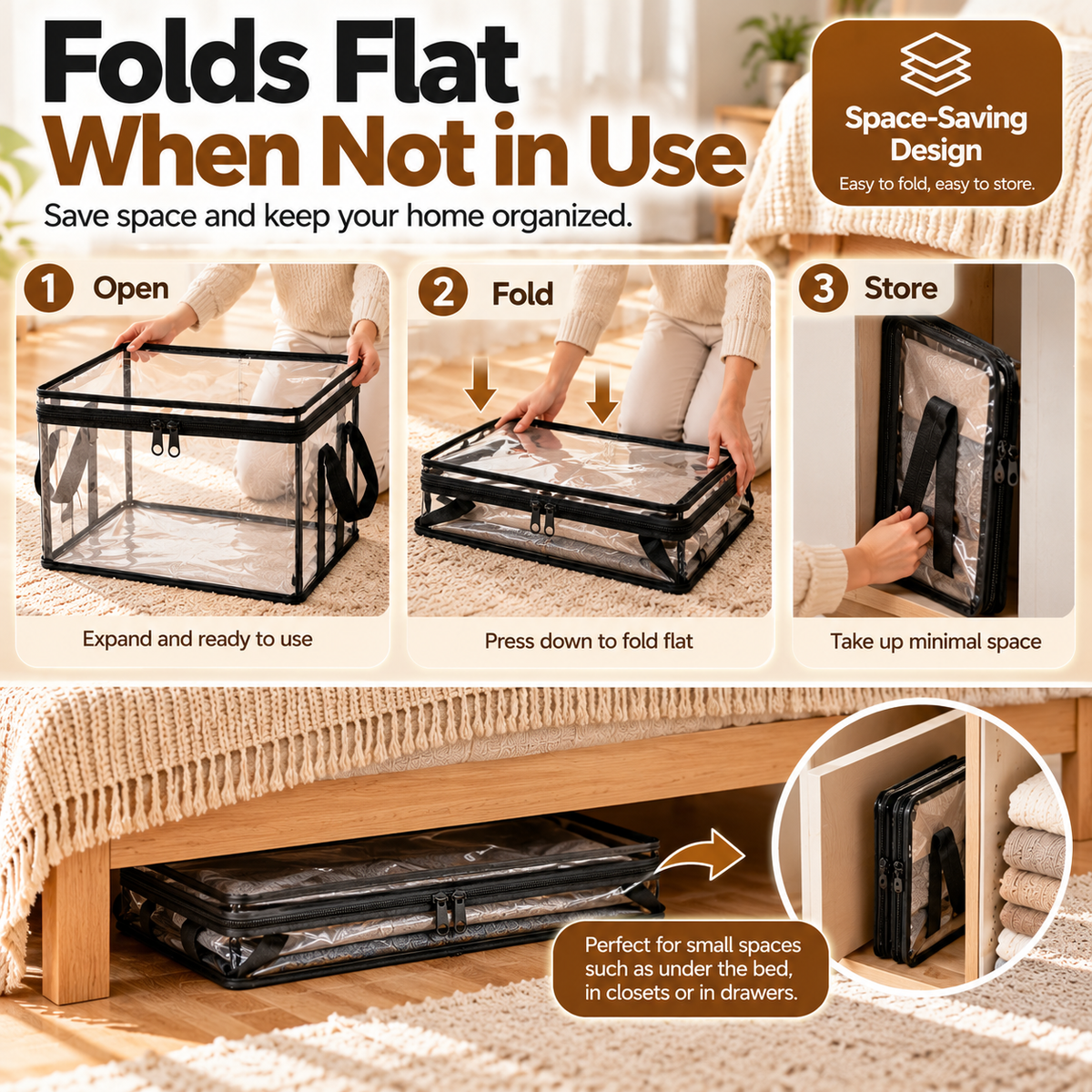 🔥Limited Time 50% OFF✨ Clear the Clutter! Large-Capacity Transparent Storage Organizer