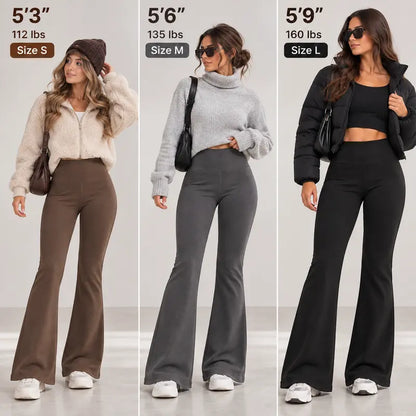 🔥 Limited-Time 49% OFF- Women's Fleece-Lined Flare Leggings with Back Pockets