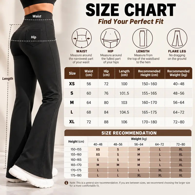 🔥 Limited-Time 49% OFF- Women's Fleece-Lined Flare Leggings with Back Pockets