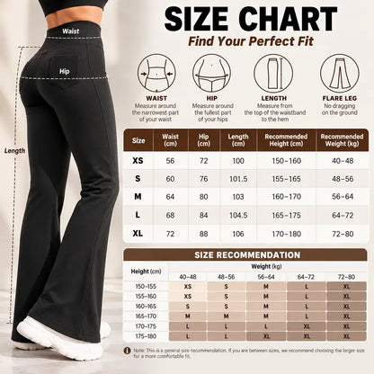 🔥 Limited-Time 49% OFF- Women's Fleece-Lined Flare Leggings with Back Pockets