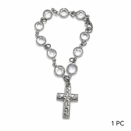 ✝️ Crystal Cross Car Charm ✨ Faith-Inspired Steering Wheel Decor