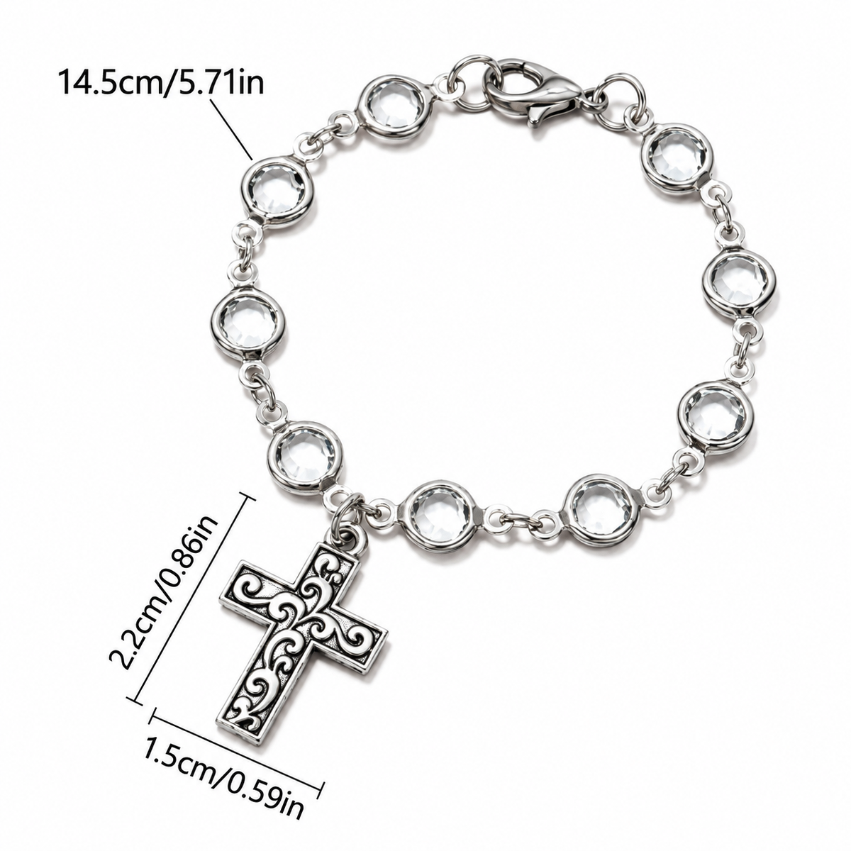 ✝️ Crystal Cross Car Charm ✨ Faith-Inspired Steering Wheel Decor