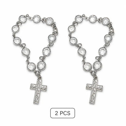 ✝️ Crystal Cross Car Charm ✨ Faith-Inspired Steering Wheel Decor