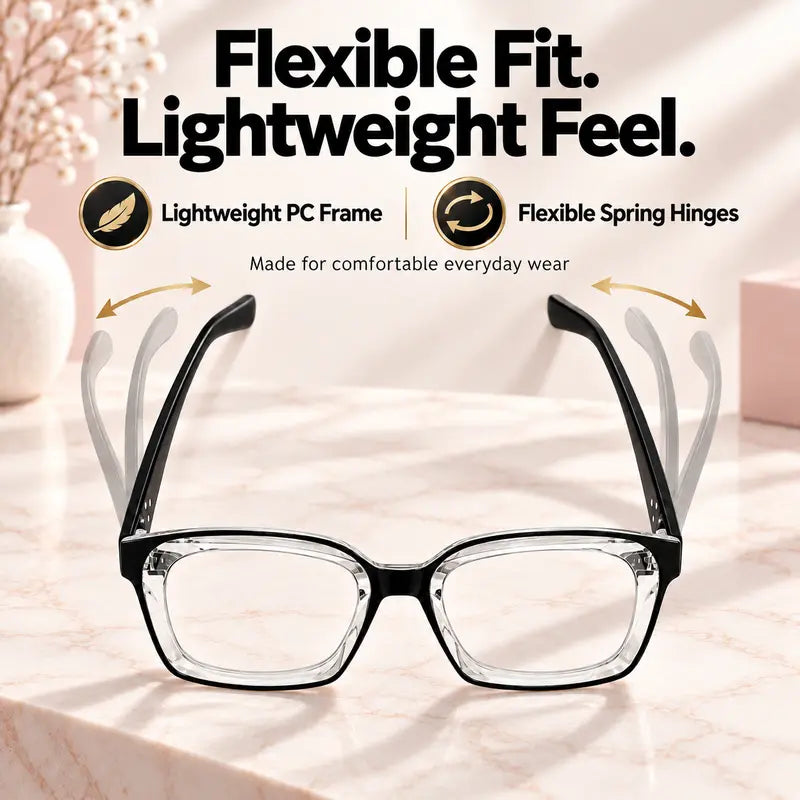 Unisex Progressive Reading Glasses, Photochromic Color Changing Lenses With Blue Light Filtering 👓
