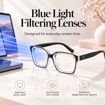 Unisex Progressive Reading Glasses, Photochromic Color Changing Lenses With Blue Light Filtering 👓