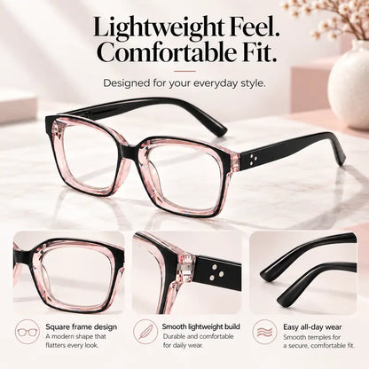 Unisex Progressive Reading Glasses, Photochromic Color Changing Lenses With Blue Light Filtering 👓