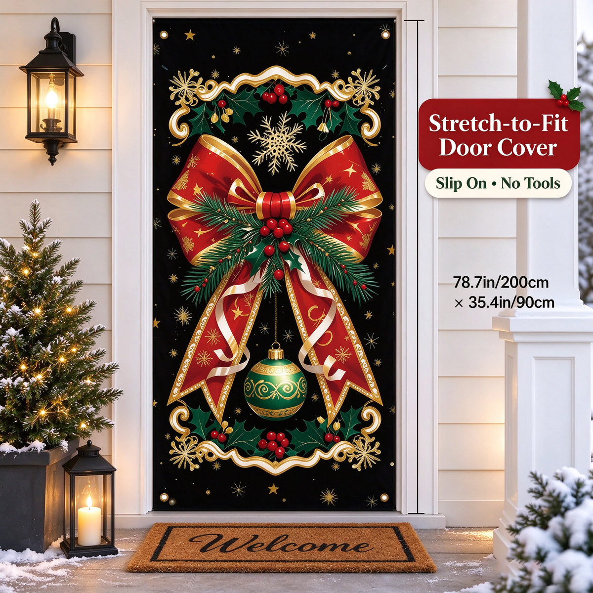 🎅Christmas Stretch Door Cover— Add a Little Christmas Wonder