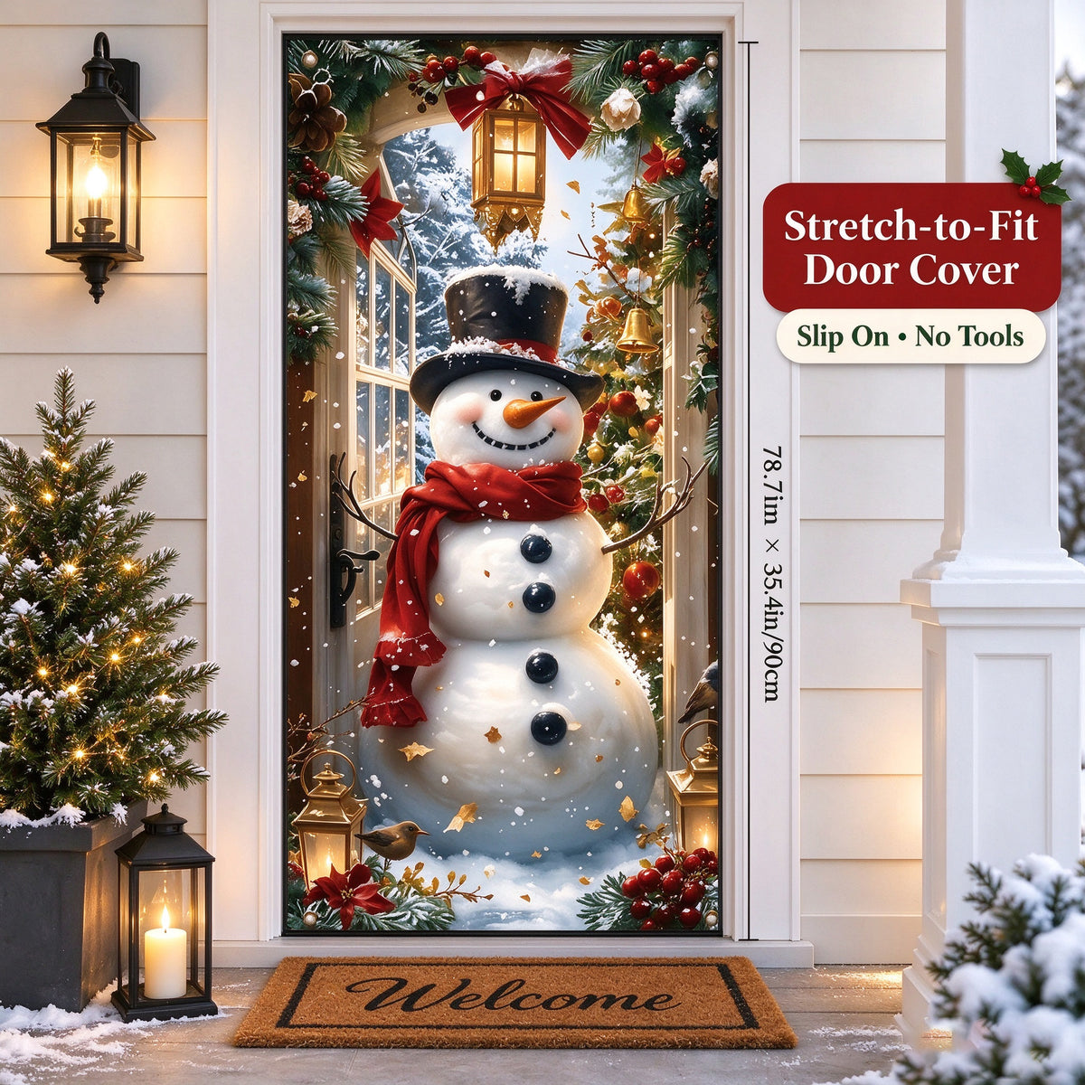 🎅Christmas Stretch Door Cover— Add a Little Christmas Wonder