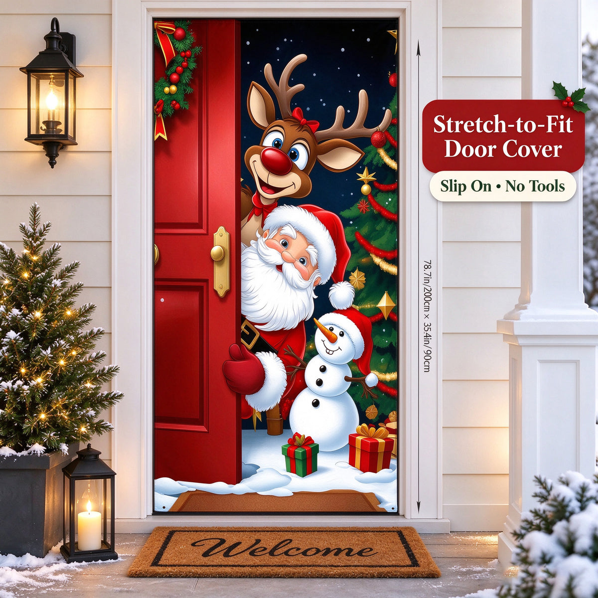 🎅Christmas Stretch Door Cover— Add a Little Christmas Wonder