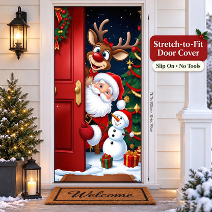 🎅Christmas Stretch Door Cover— Add a Little Christmas Wonder