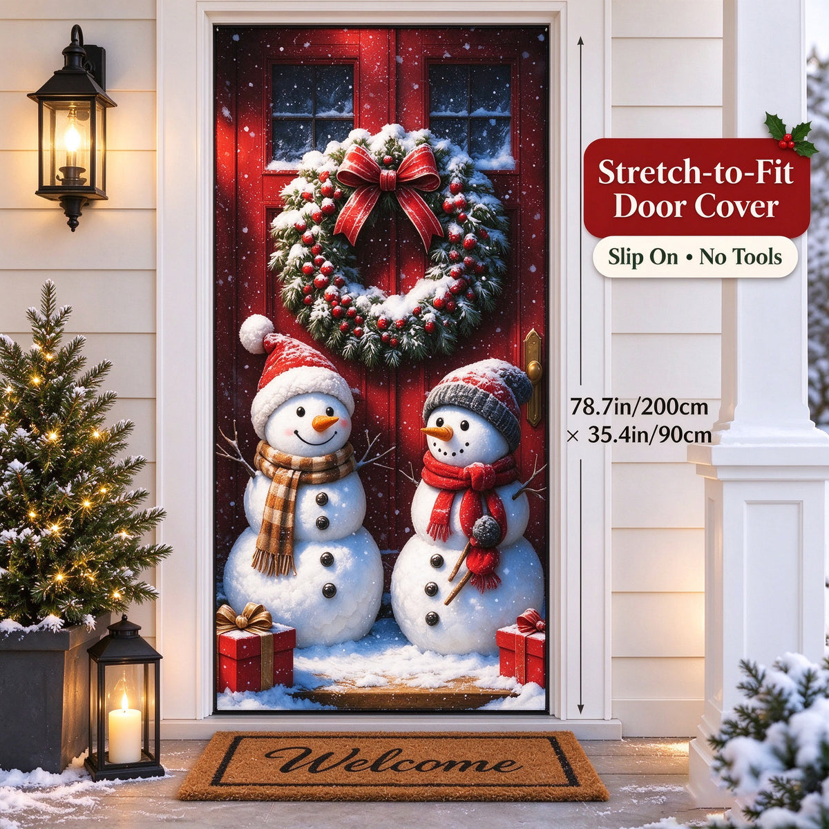 🎅Christmas Stretch Door Cover— Add a Little Christmas Wonder