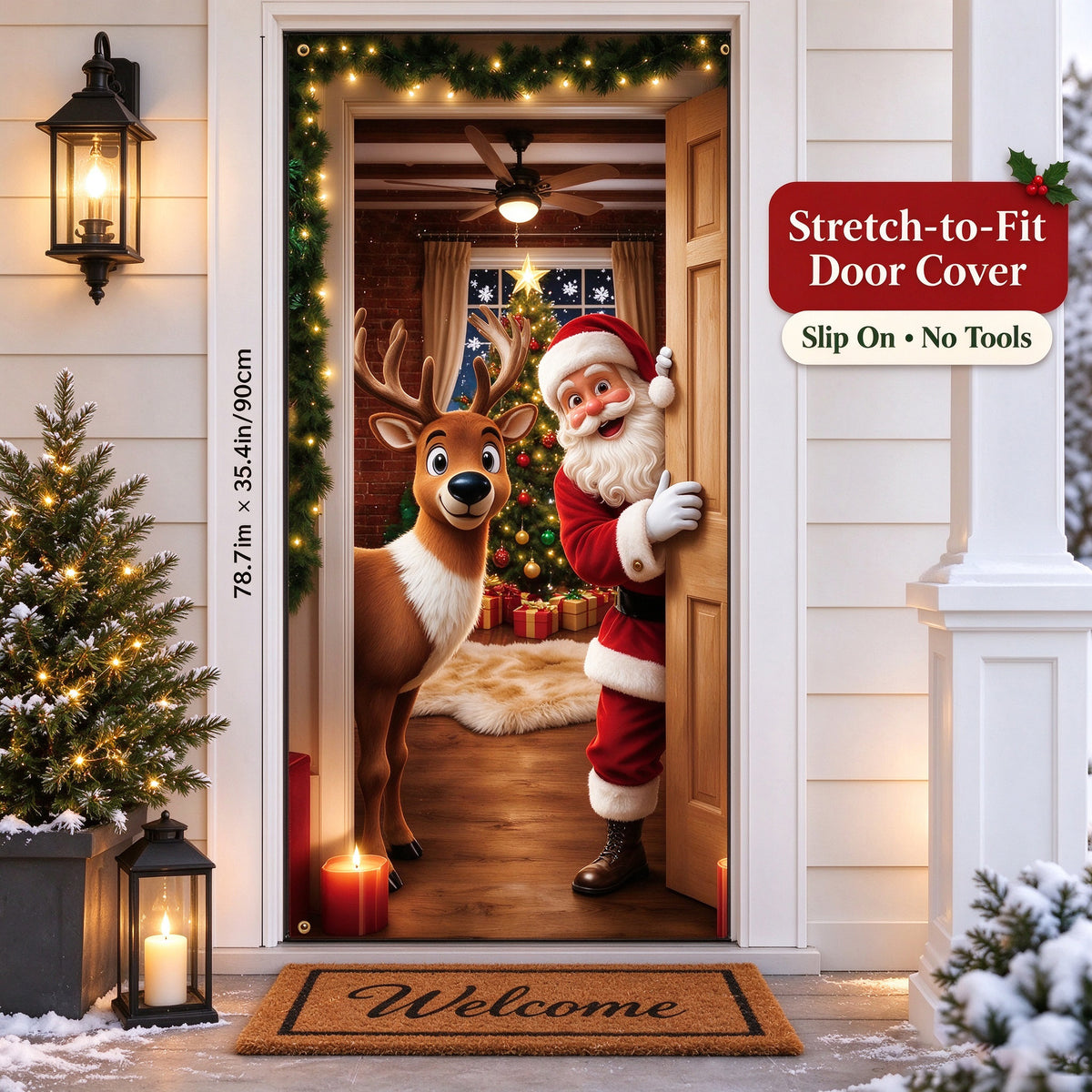 🎅Christmas Stretch Door Cover— Add a Little Christmas Wonder