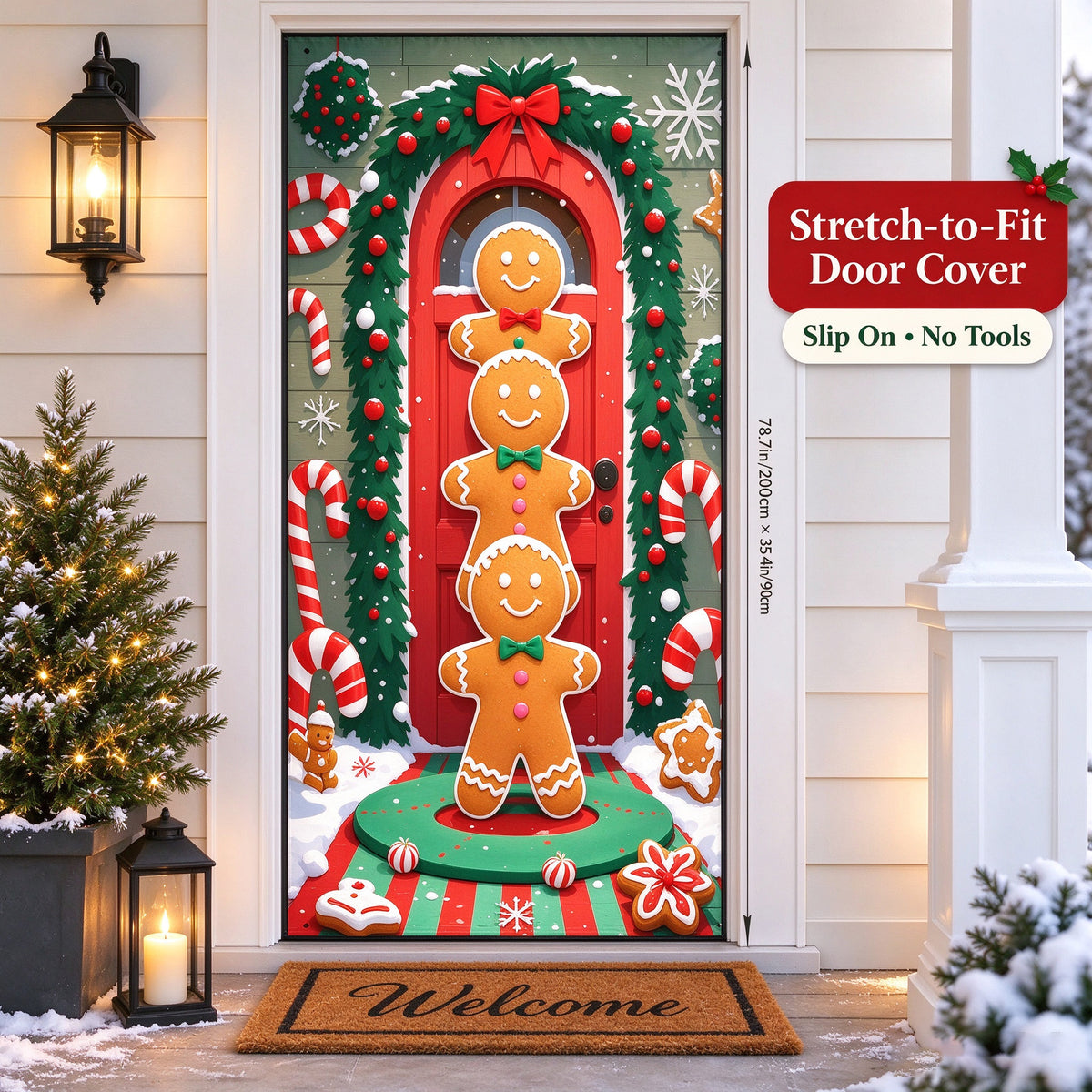 🎅Christmas Stretch Door Cover— Add a Little Christmas Wonder