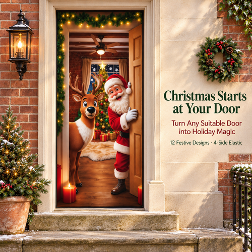 🎅Christmas Stretch Door Cover— Add a Little Christmas Wonder