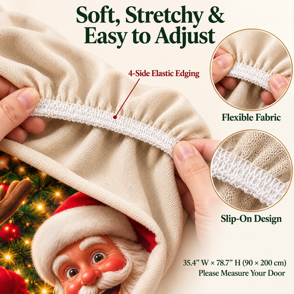 🎅Christmas Stretch Door Cover— Add a Little Christmas Wonder