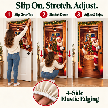 🎅Christmas Stretch Door Cover— Add a Little Christmas Wonder
