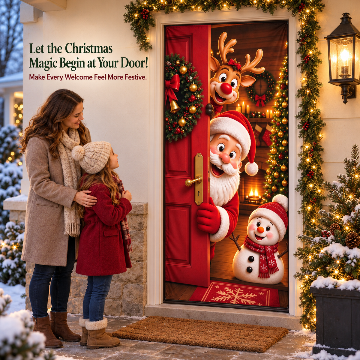 🎅Christmas Stretch Door Cover— Add a Little Christmas Wonder