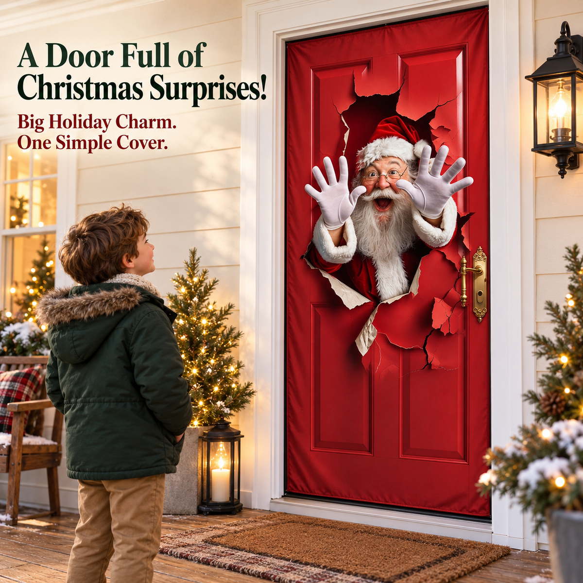 🎅Christmas Stretch Door Cover— Add a Little Christmas Wonder
