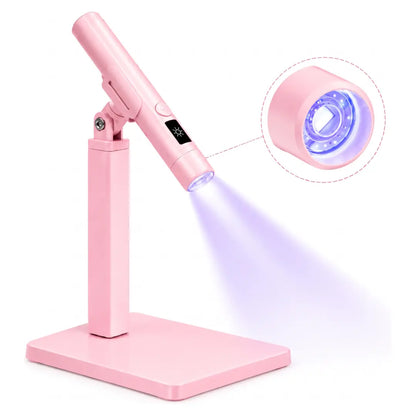💅 Nail Art Made Easier ✨ Rechargeable Mini UV/LED Nail Flash Cure Lamp with Adjustable Stand