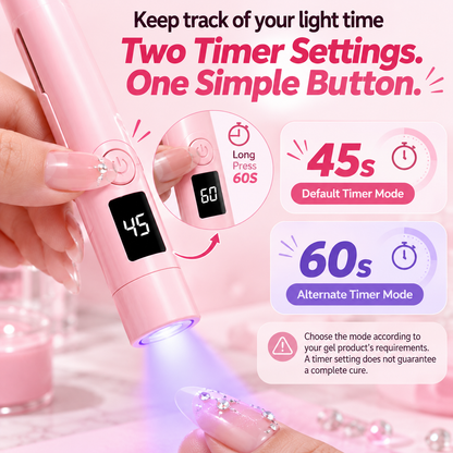 💅 Nail Art Made Easier ✨ Rechargeable Mini UV/LED Nail Flash Cure Lamp with Adjustable Stand