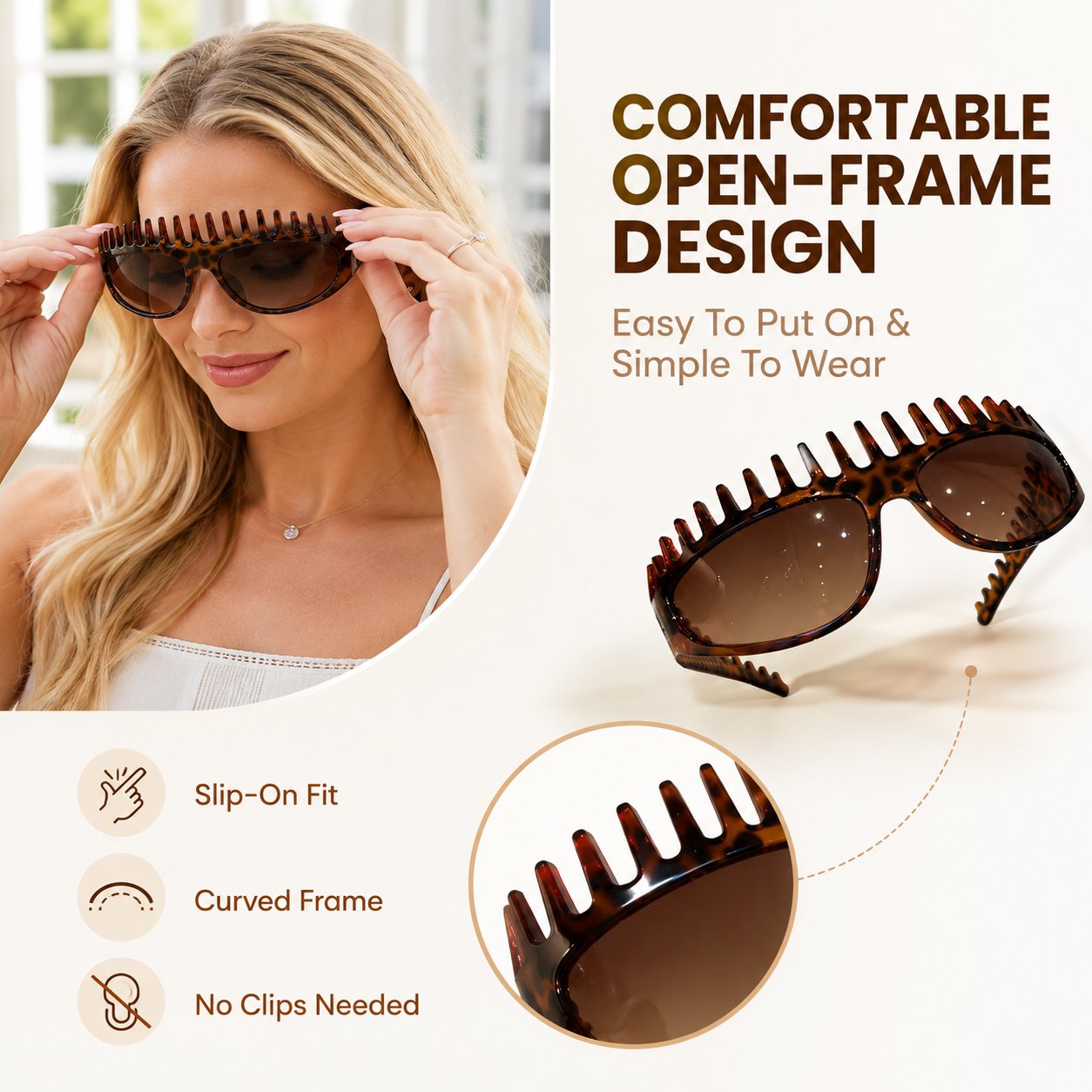 🔥Limited-Time 50% OFF🏆2-In-1 Tortoiseshell Headband Sunglasses