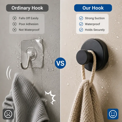 ⏰ LIMITED TIME 49% OFF 🖤 4PCS Stainless Steel Twist-Lock Suction Hooks | No-Drill Removable Wall Storage