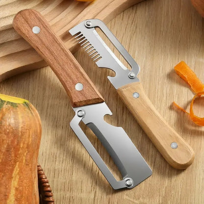 VeroChef™ 3-in-1 Master Peeler | Precision Steel & Natural Wood