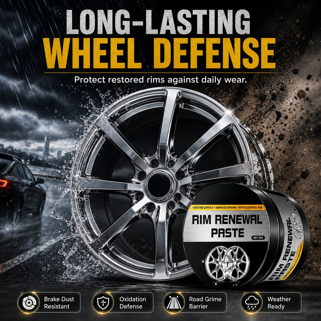 ✨ All-in-One Wheel Care & Restoration Paste | Clean, Polish & Protect 🚗
