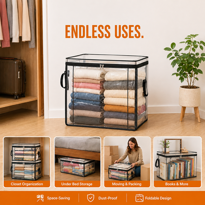 🎁 Mother's Day Sale 49% OFF📦Large Heavy-Duty Thick Plastic Clear Storage Bag for Clothes, Moving & Storage