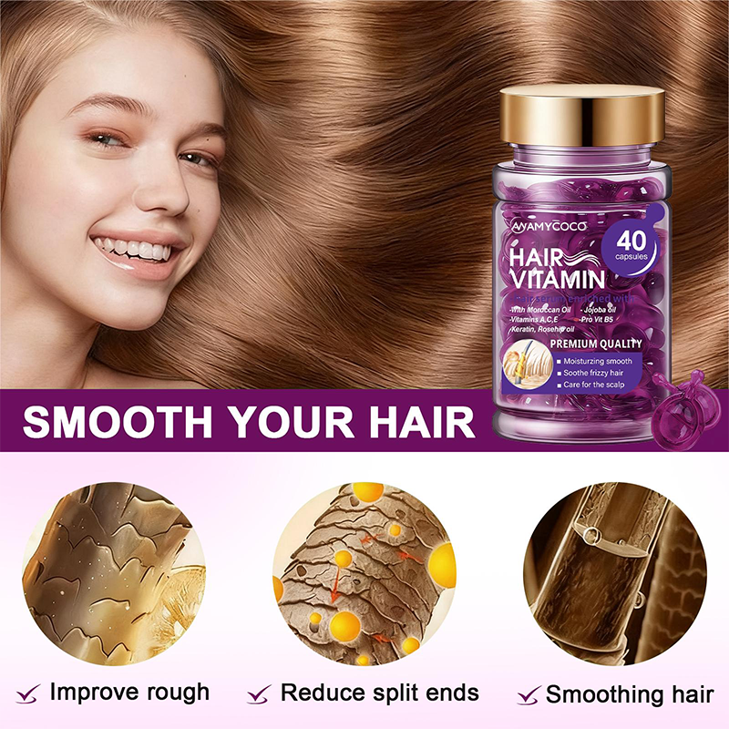 Hair Vitamin Capsules Infused with Violet Vitamins & Argan Oil for Color-Treated 💇‍♀️