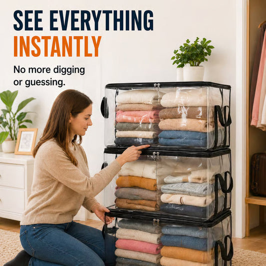 👕 Ultimate Moisture-Proof Storage Bags: Extra Large & Fully Transparent 📦