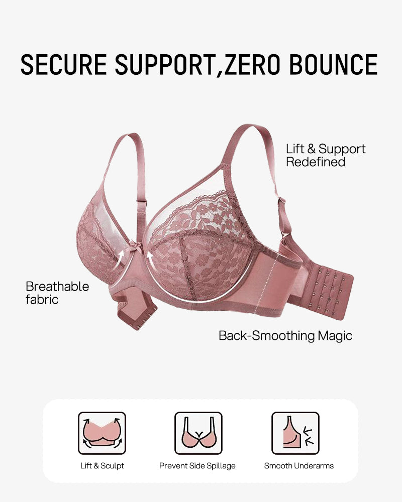 Breathable Lace Underwire Full Coverage Bra