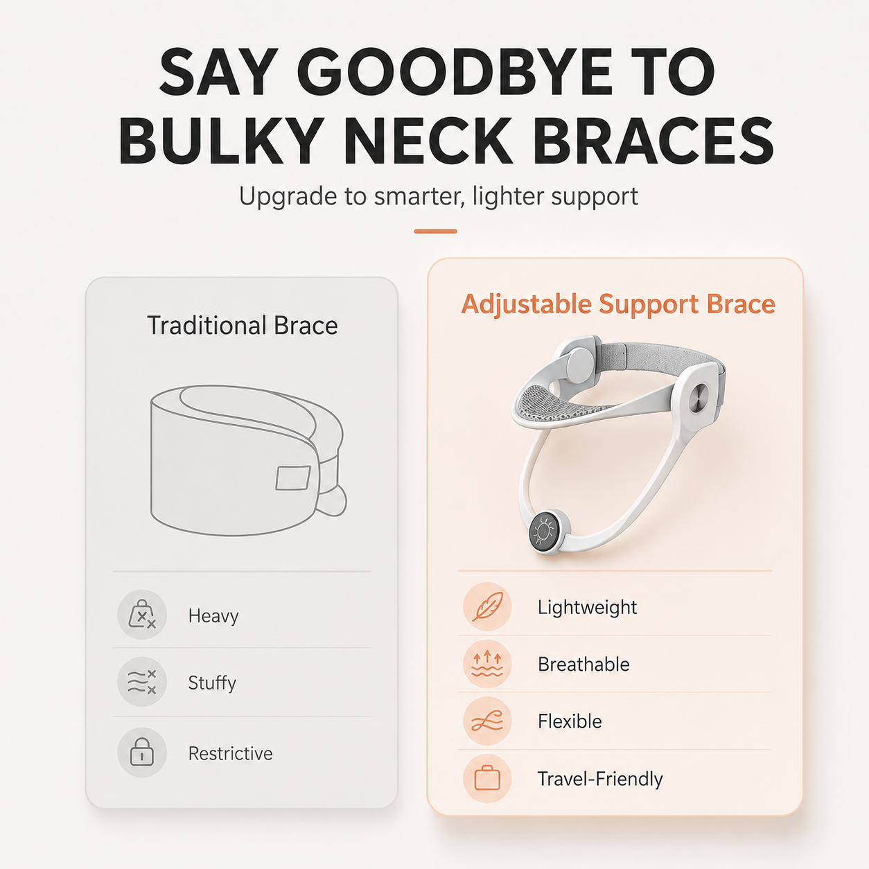 🔥LAST DAY 55% OFF🔥 Neck Reset Support Brace – Adjustable Neck Posture Corrector for Daily Comfort