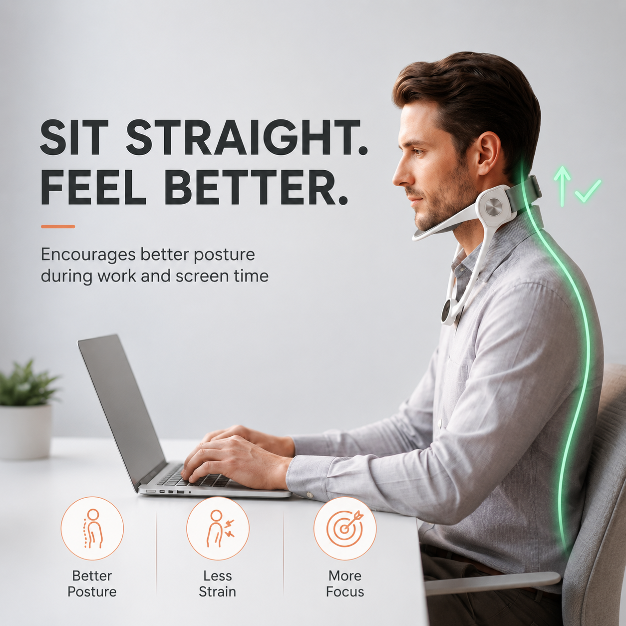 🔥LAST DAY 55% OFF🔥 Neck Reset Support Brace – Adjustable Neck Posture Corrector for Daily Comfort