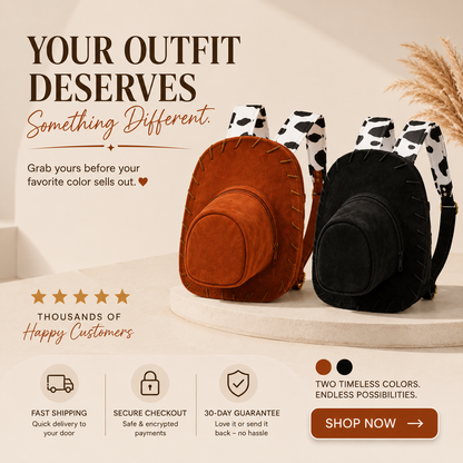 🤠 Vintage Cowboy Hat Backpack – Western Style Meets Everyday Storage 🎒