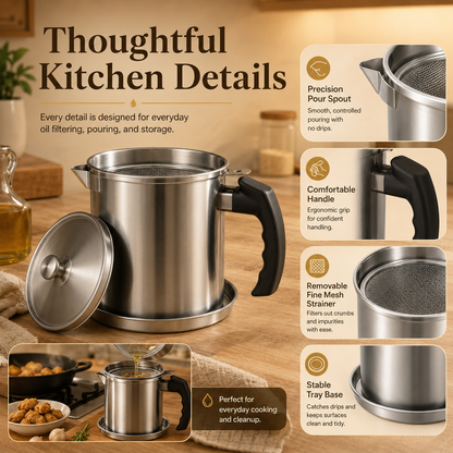 🔥 Hot Sale | Modern Kitchen Oil Dispenser with Tray & Lid